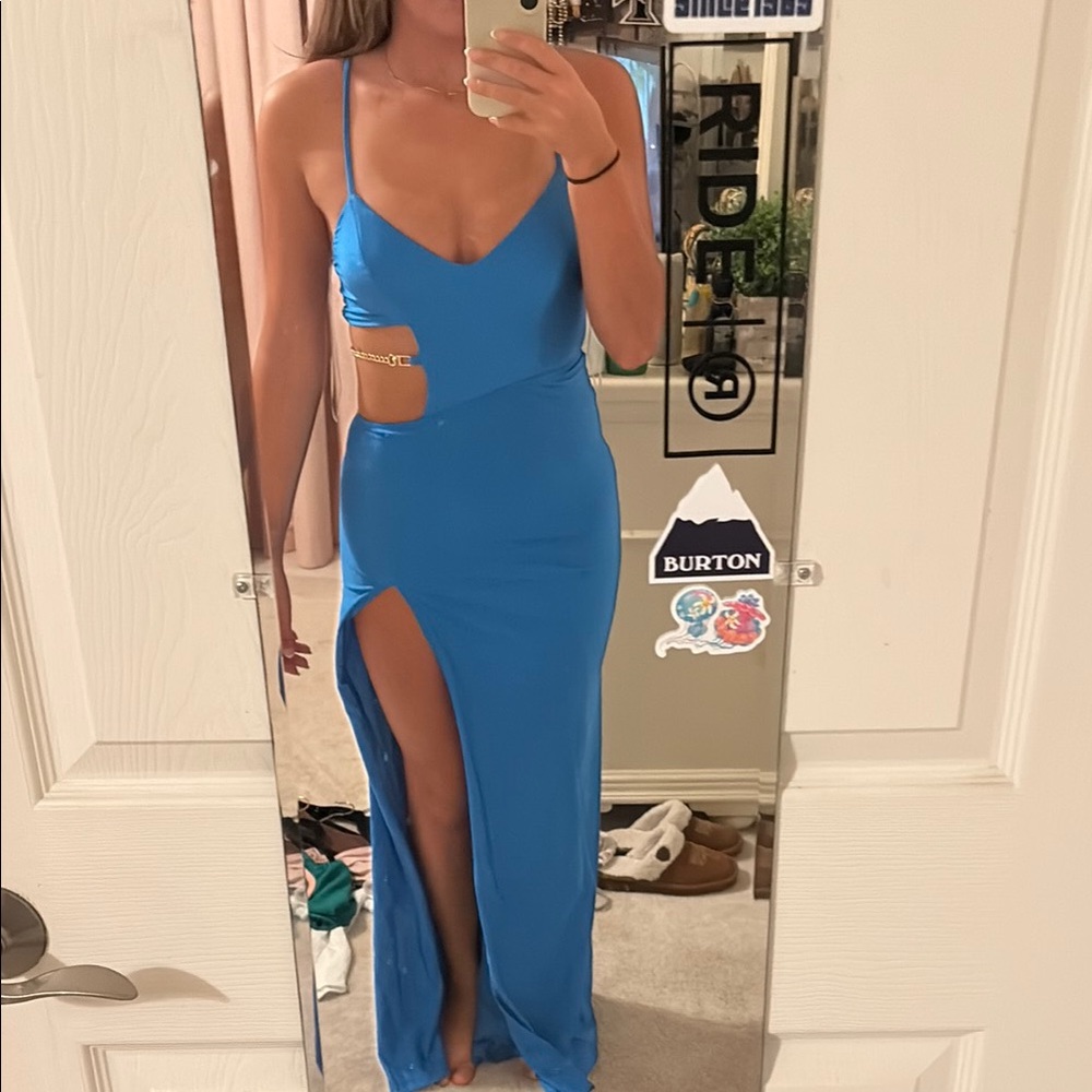 hello molly Blue Cut-Out Maxi Dress